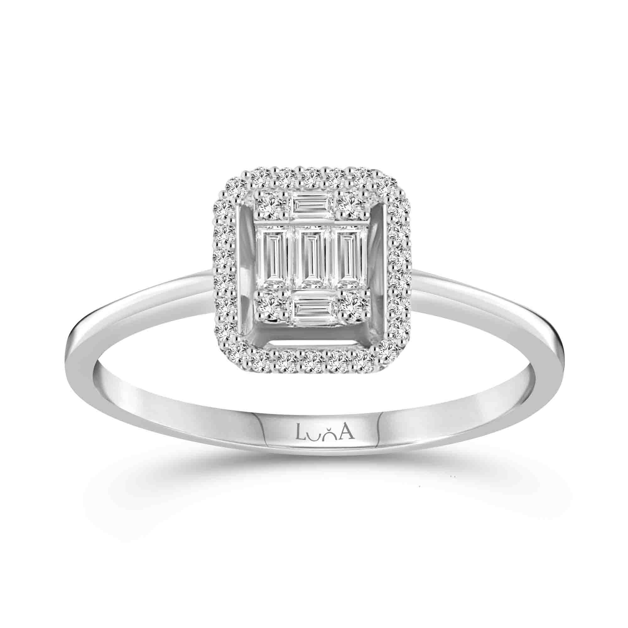 0.17 Karat Pırlanta Baget Yüzük