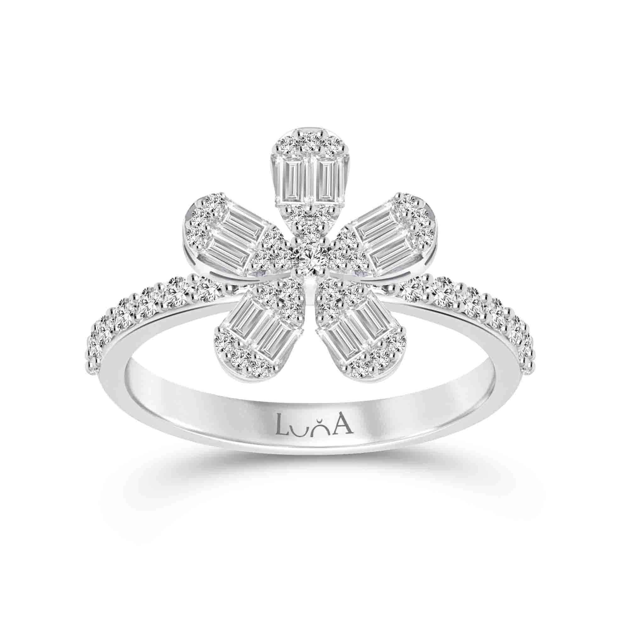 0.62 Karat Pırlanta Çiçek Yüzük