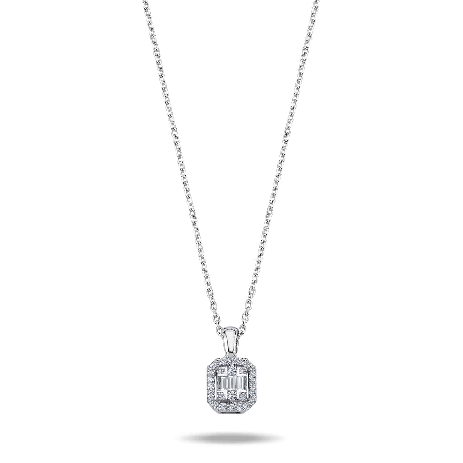 0.18 Karat Baget Pırlanta Kolye