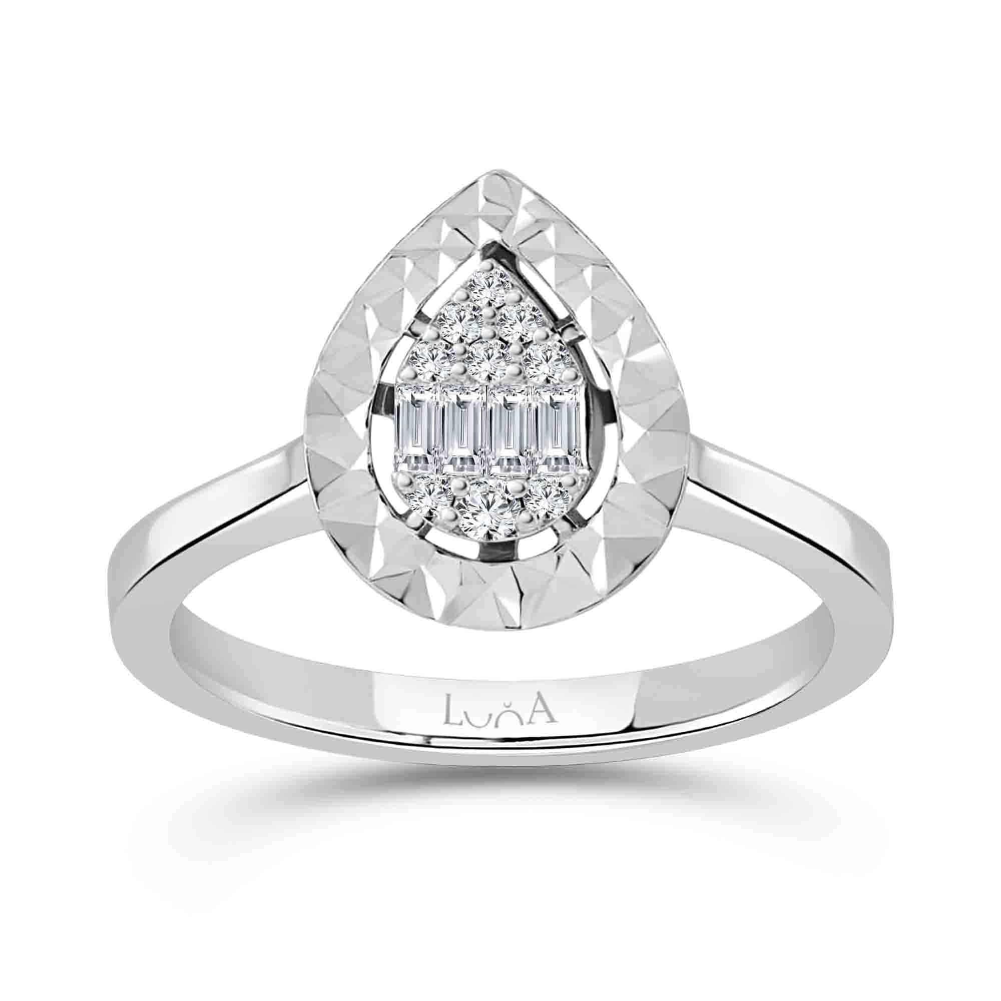 0,15 Karat Pırlanta Baget Yüzük