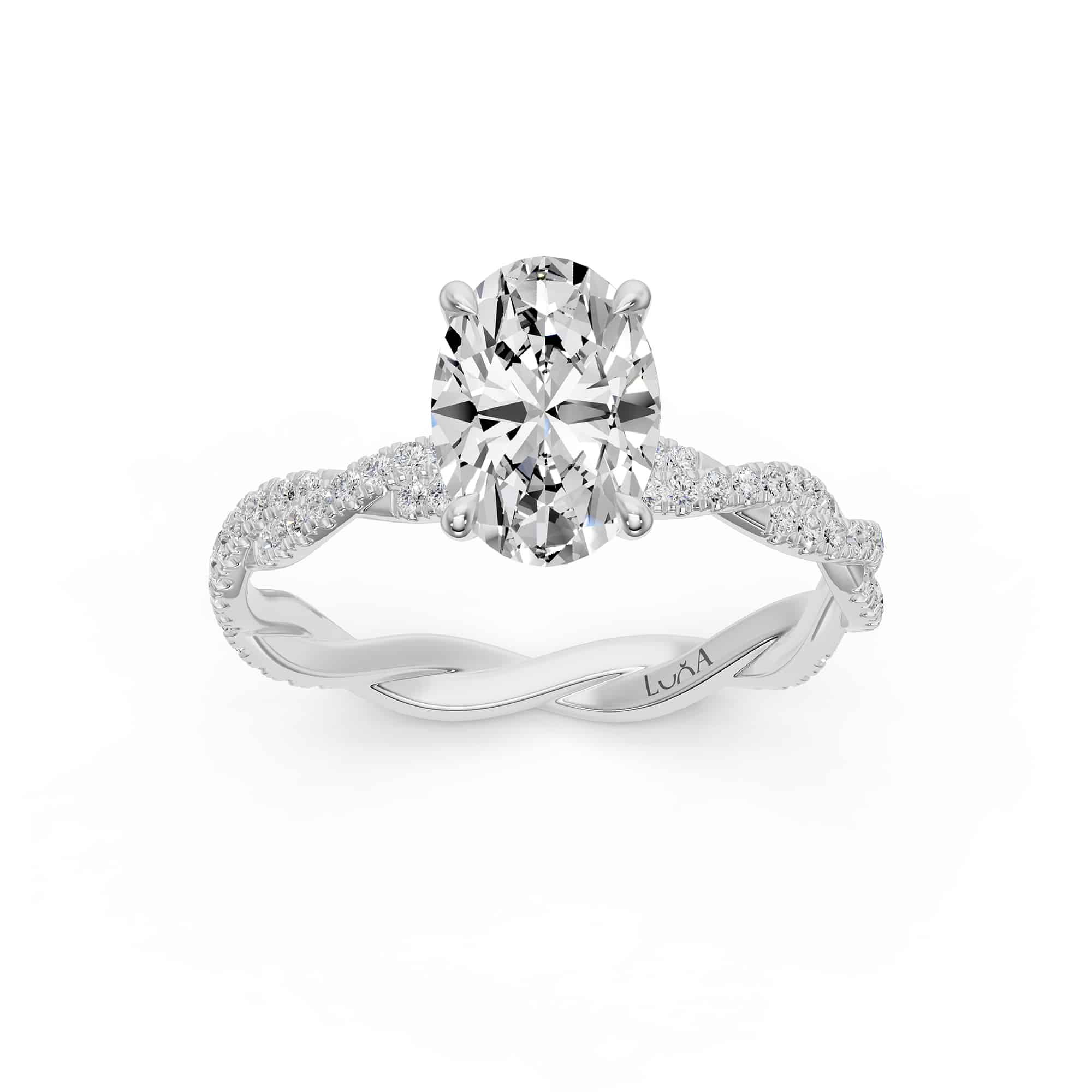 1.35 Karat HRD Sertifikalı Tasarım Oval Tektaş Pırlanta Yüzük