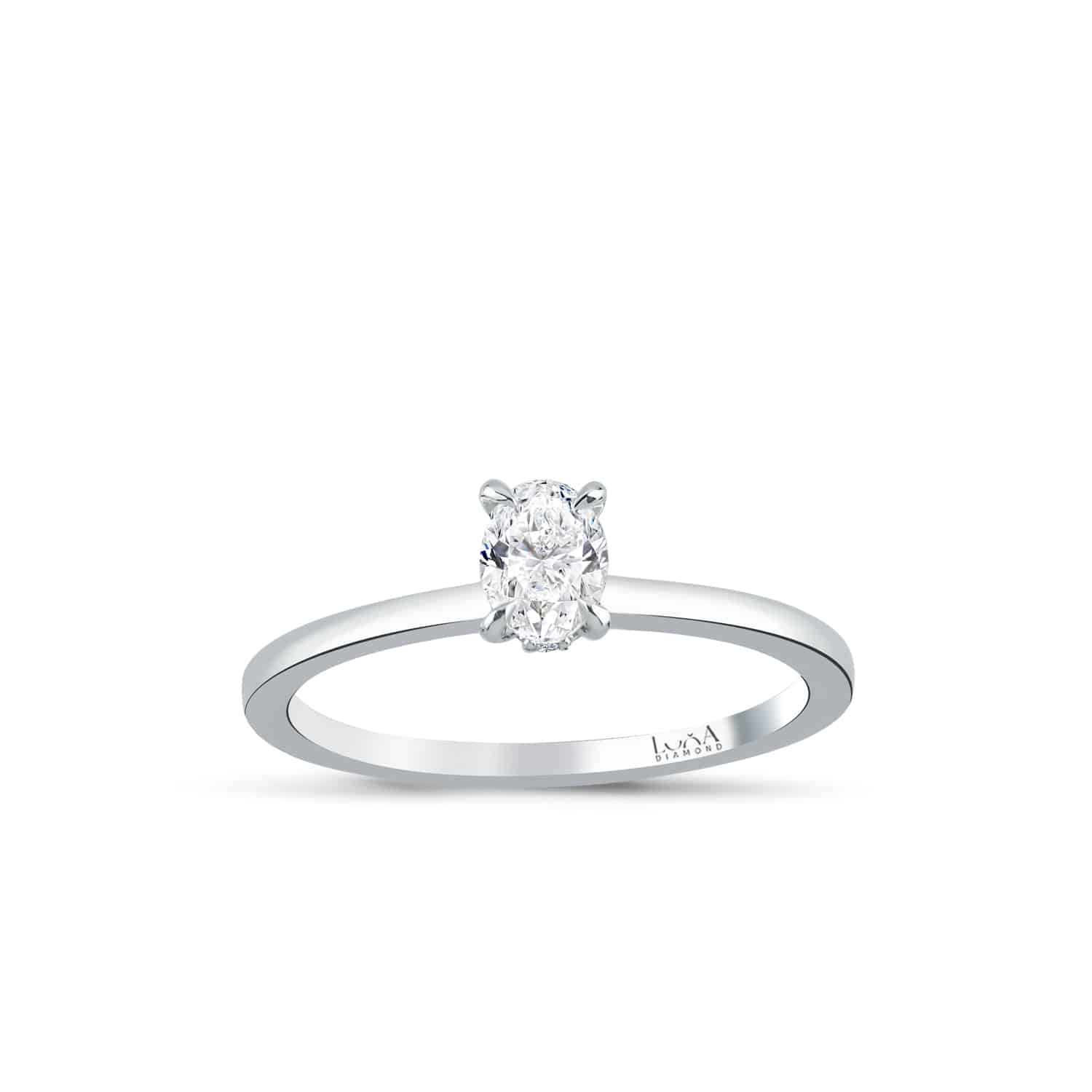 0.45 Karat F SI HRD Sertifikalı Oval Pırlanta Yüzük