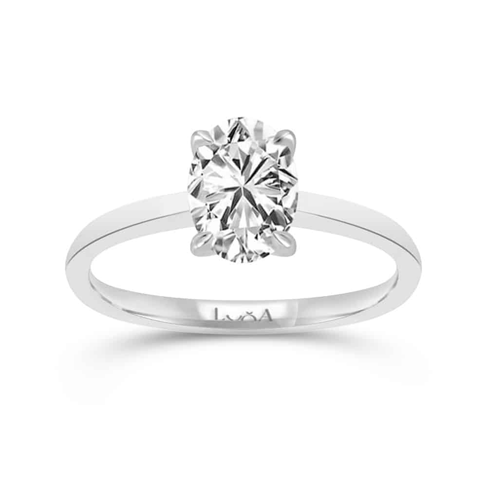 0.95 Karat HRD Sertifikalı Oval Tektaş Pırlanta Yüzük