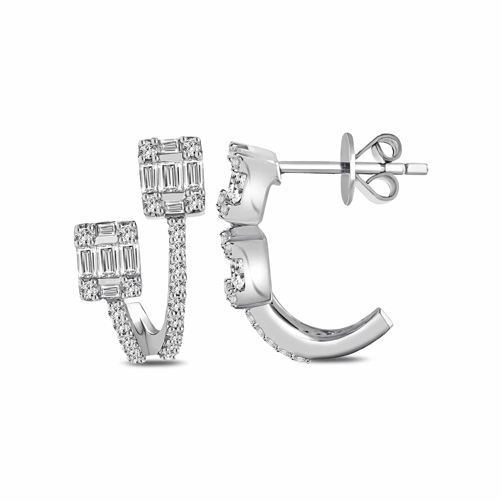 0.60 Karat Baget Pırlanta Küpe