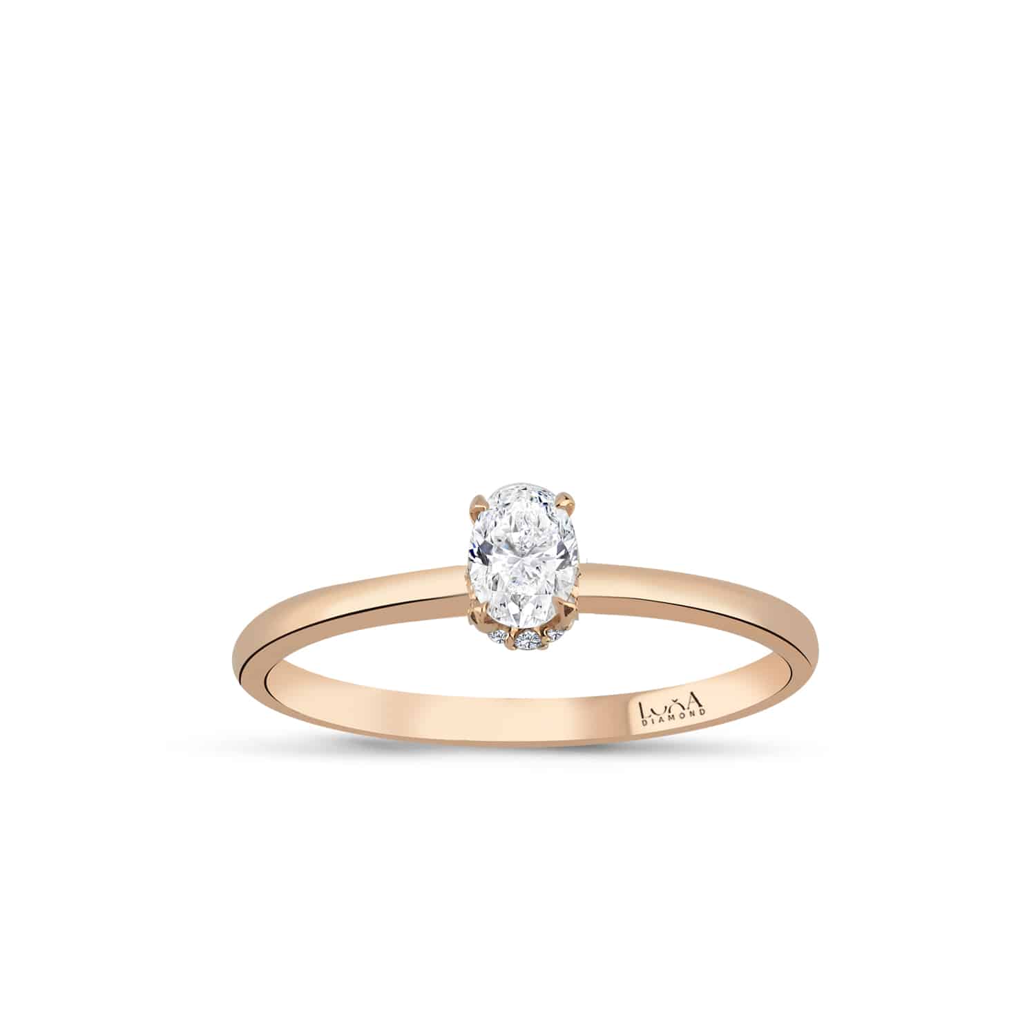 0.40 Karat IDL Sertifikalı Oval Rose Tektaş Pırlanta Yüzük