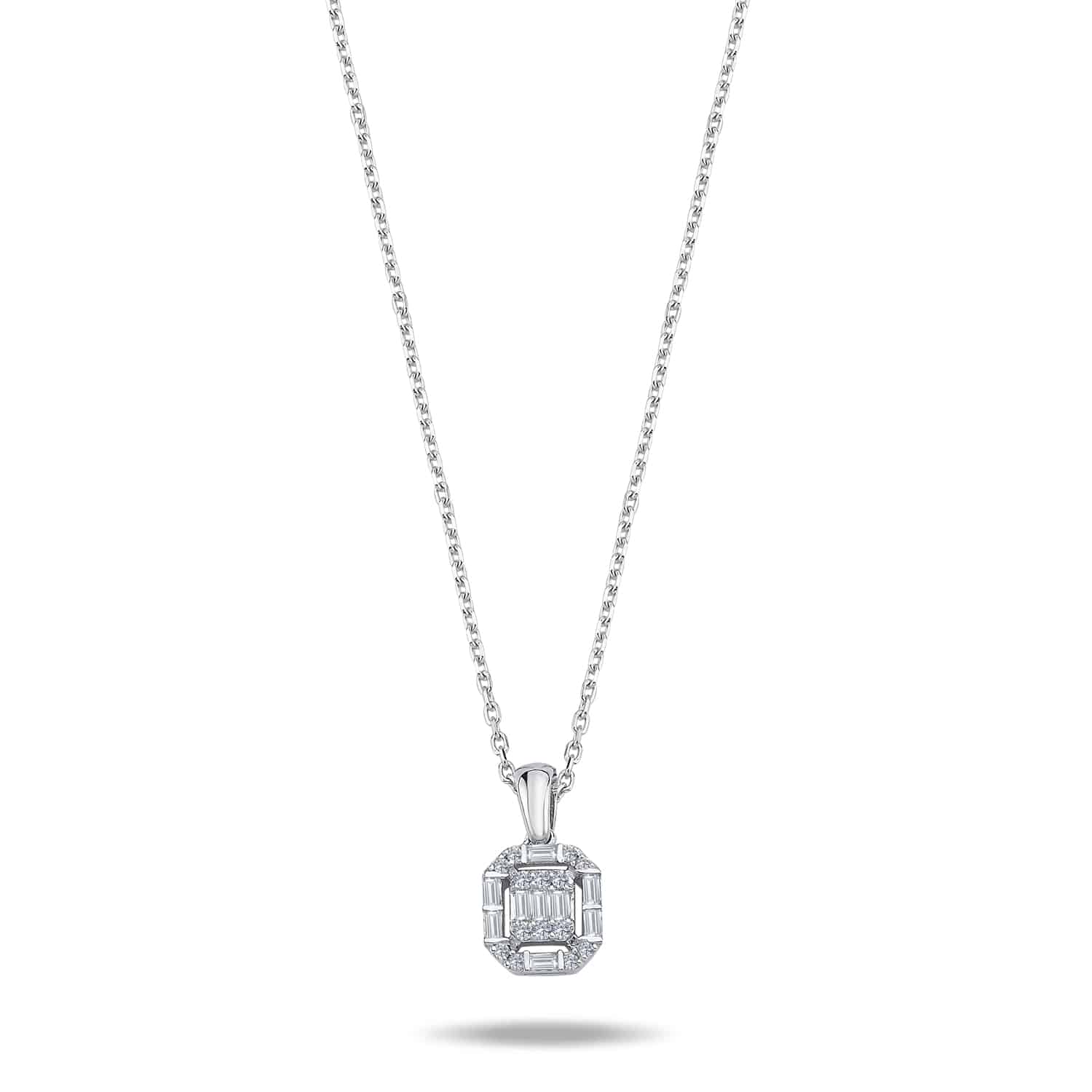 0.24 Karat Baget Pırlanta Kolye