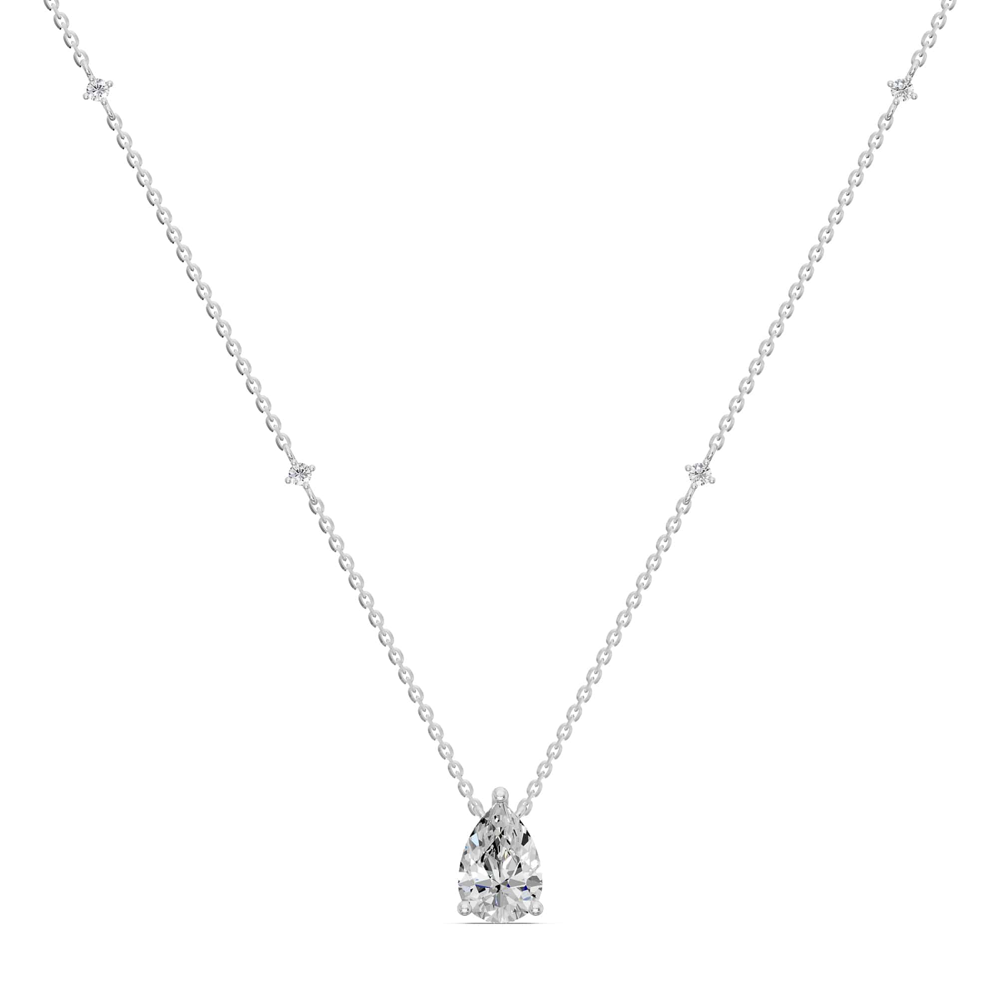 0.52 Karat Tasarım Damla Pırlanta Kolye