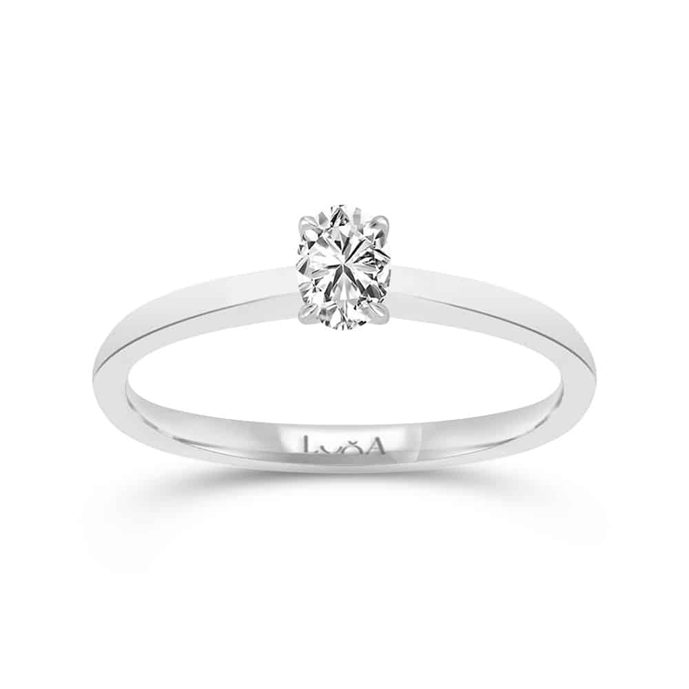 0.35 Karat IDL Sertifikalı Oval Tektaş Pırlanta Yüzük