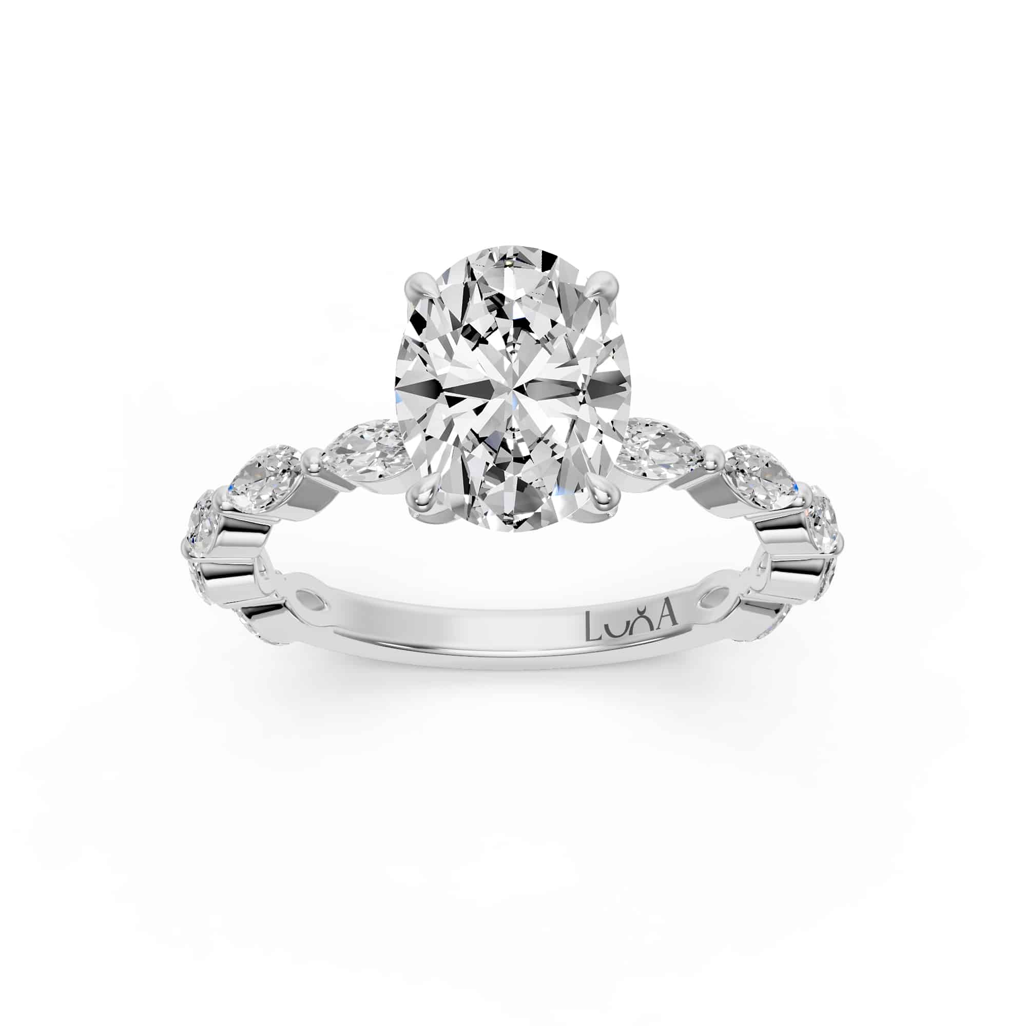 1.60 Karat HRD Sertifikalı Özel Tasarım Oval Pırlantalı Yüzük