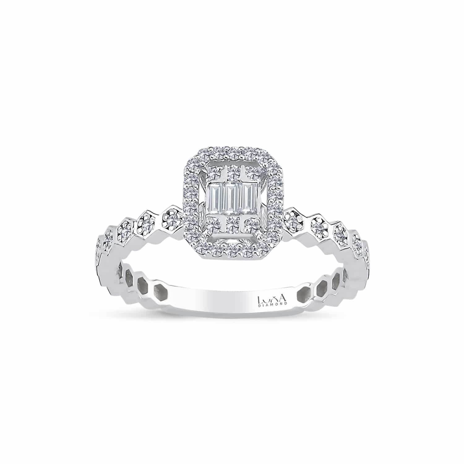 0.24 karat baget pırlanta yüzük