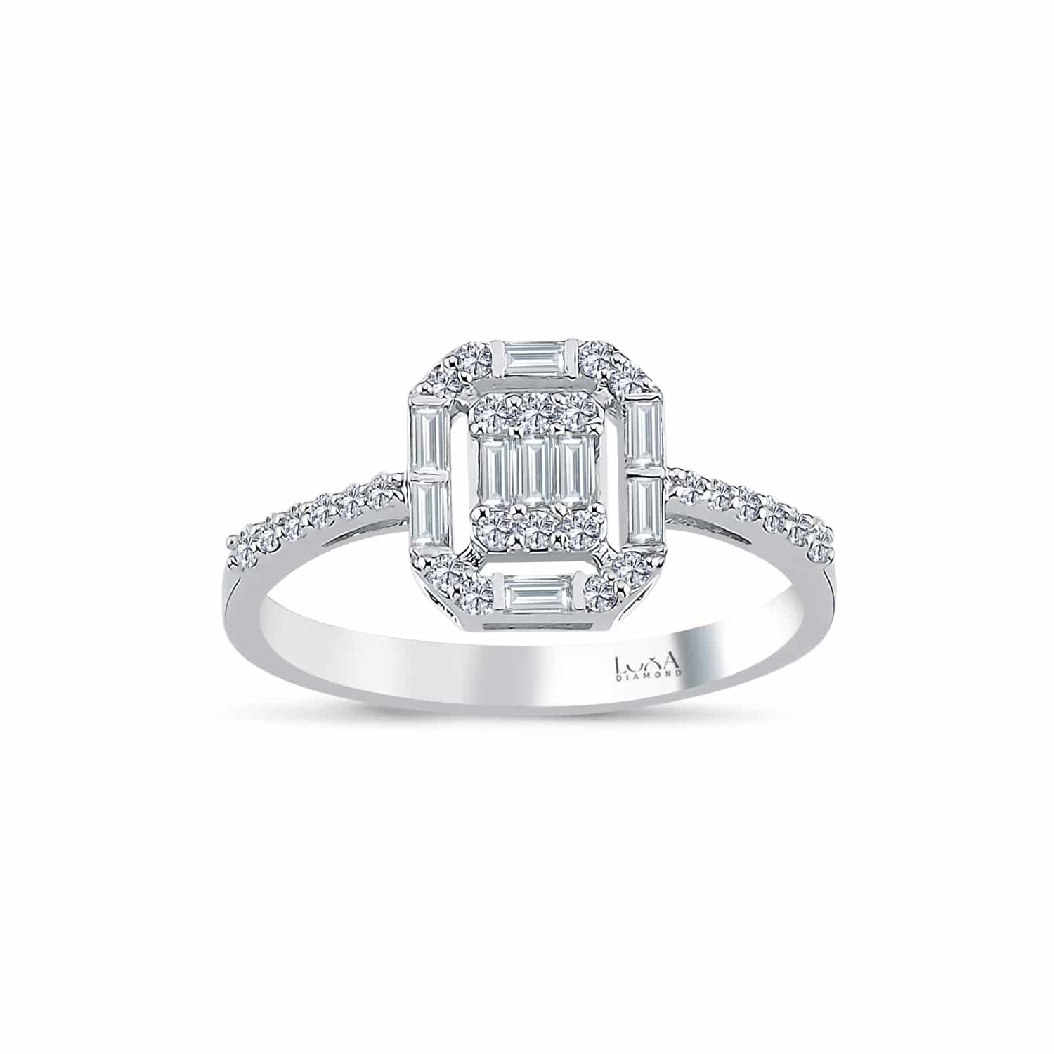 0.37 karat baget pırlanta yüzük